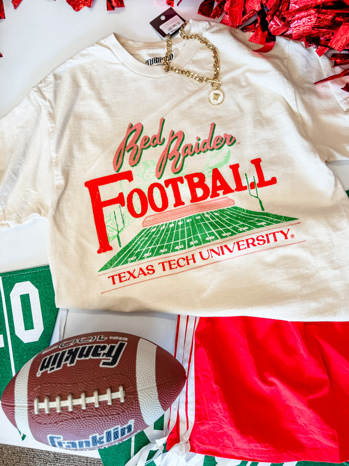 Off White Texas Tech Football Field Tee