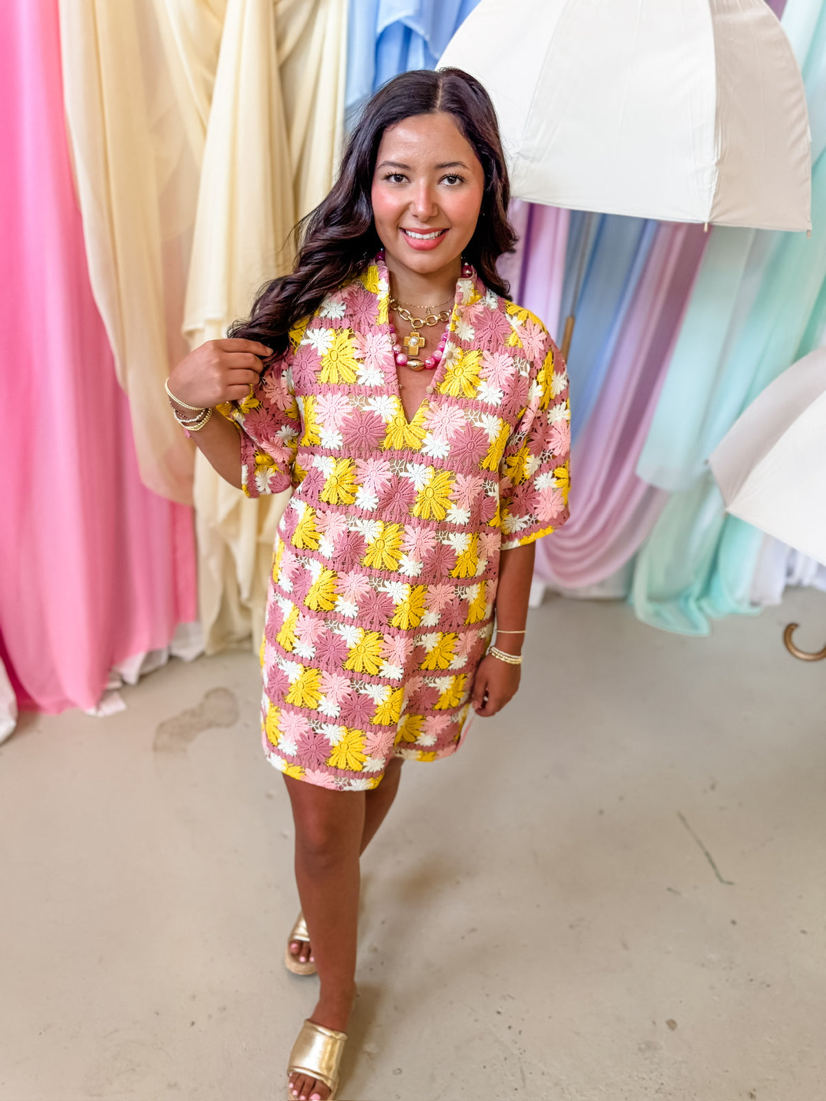 Lulu Short Mini Caftan - Sunny