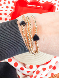 Beaded Heart Stack Bracelet