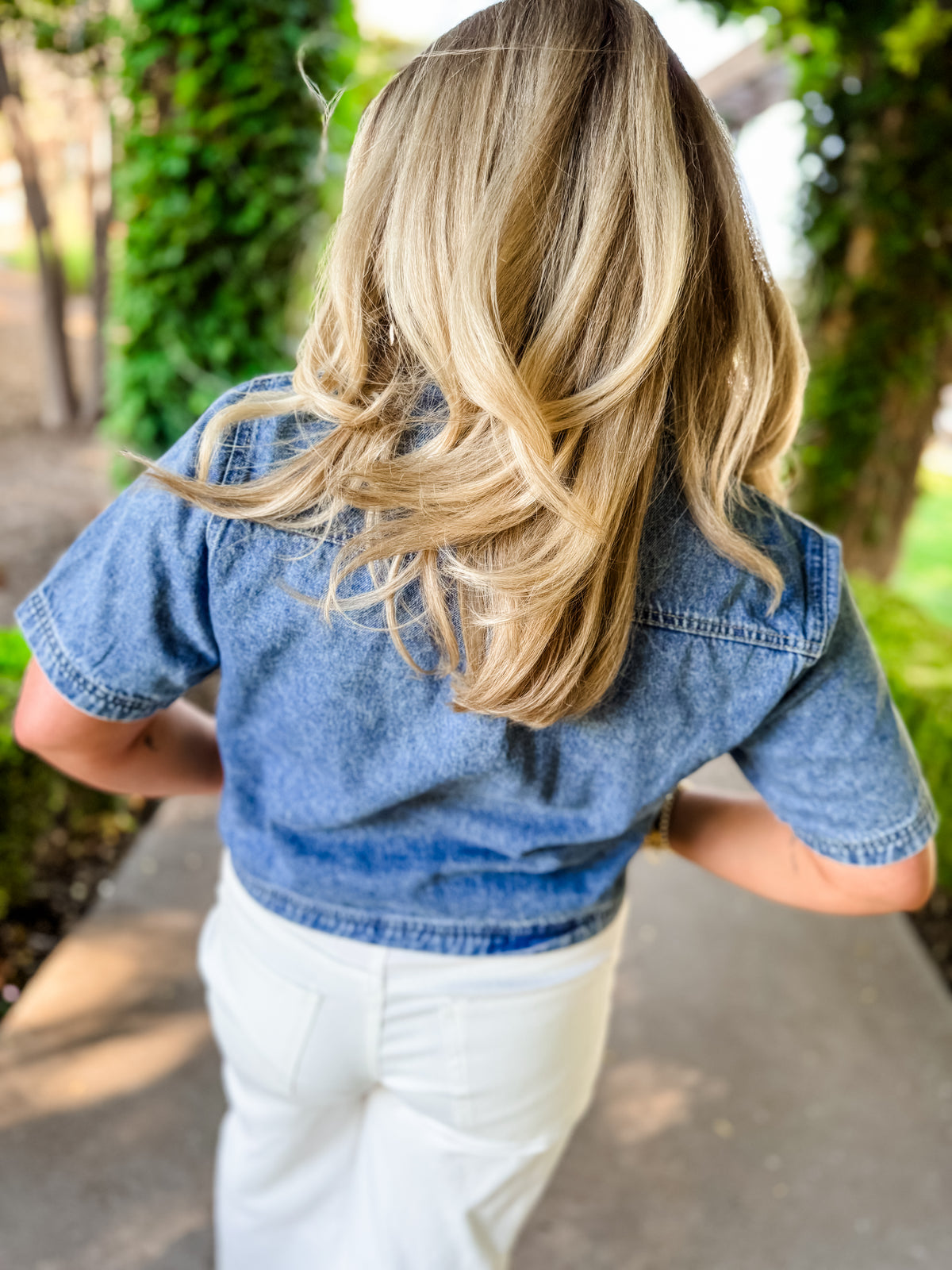 Washed Denim Top