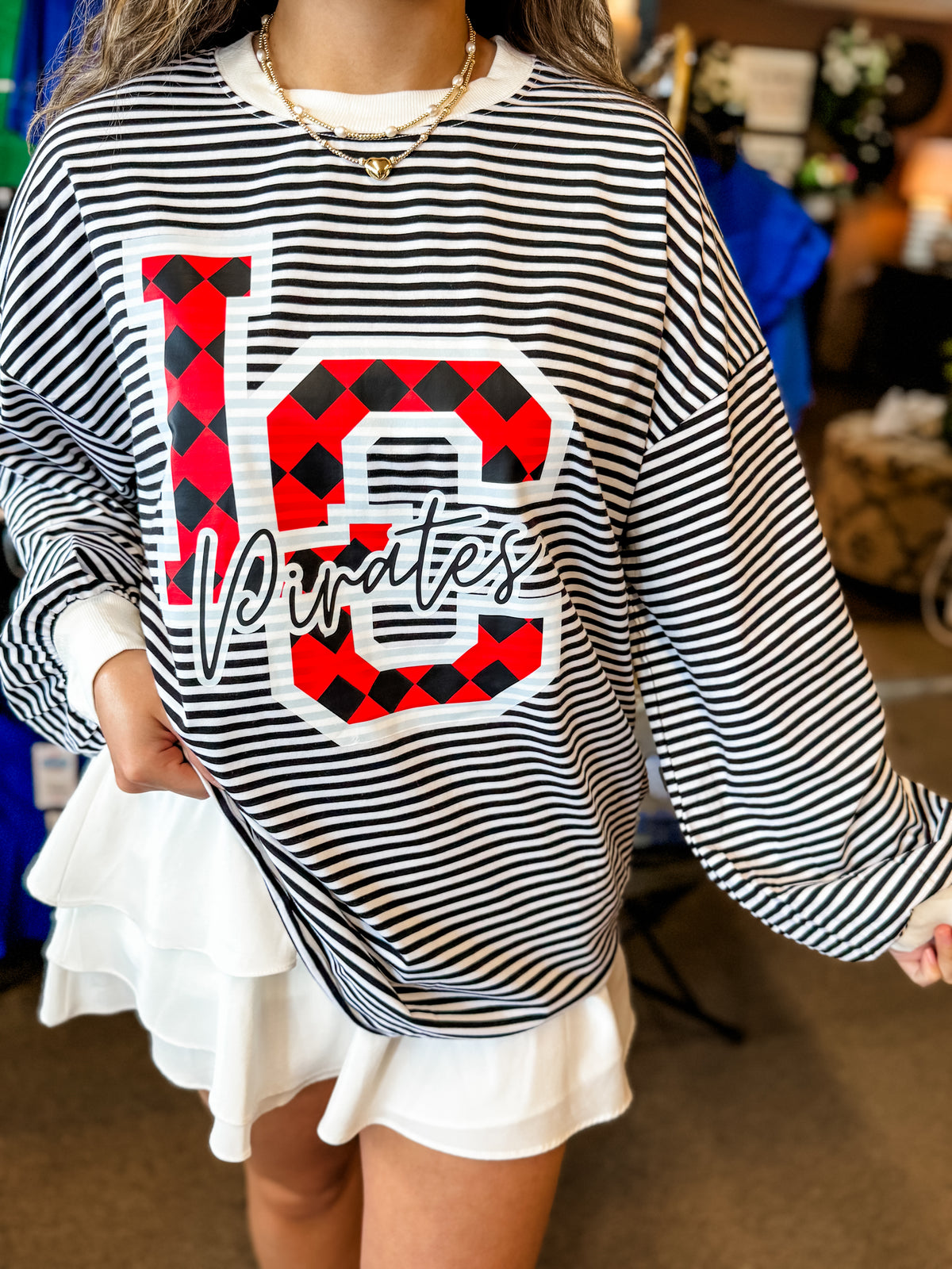 Lubbock Pirate Stripe Spirit Top