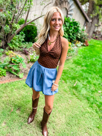 Pop of Dot Crop - Brown