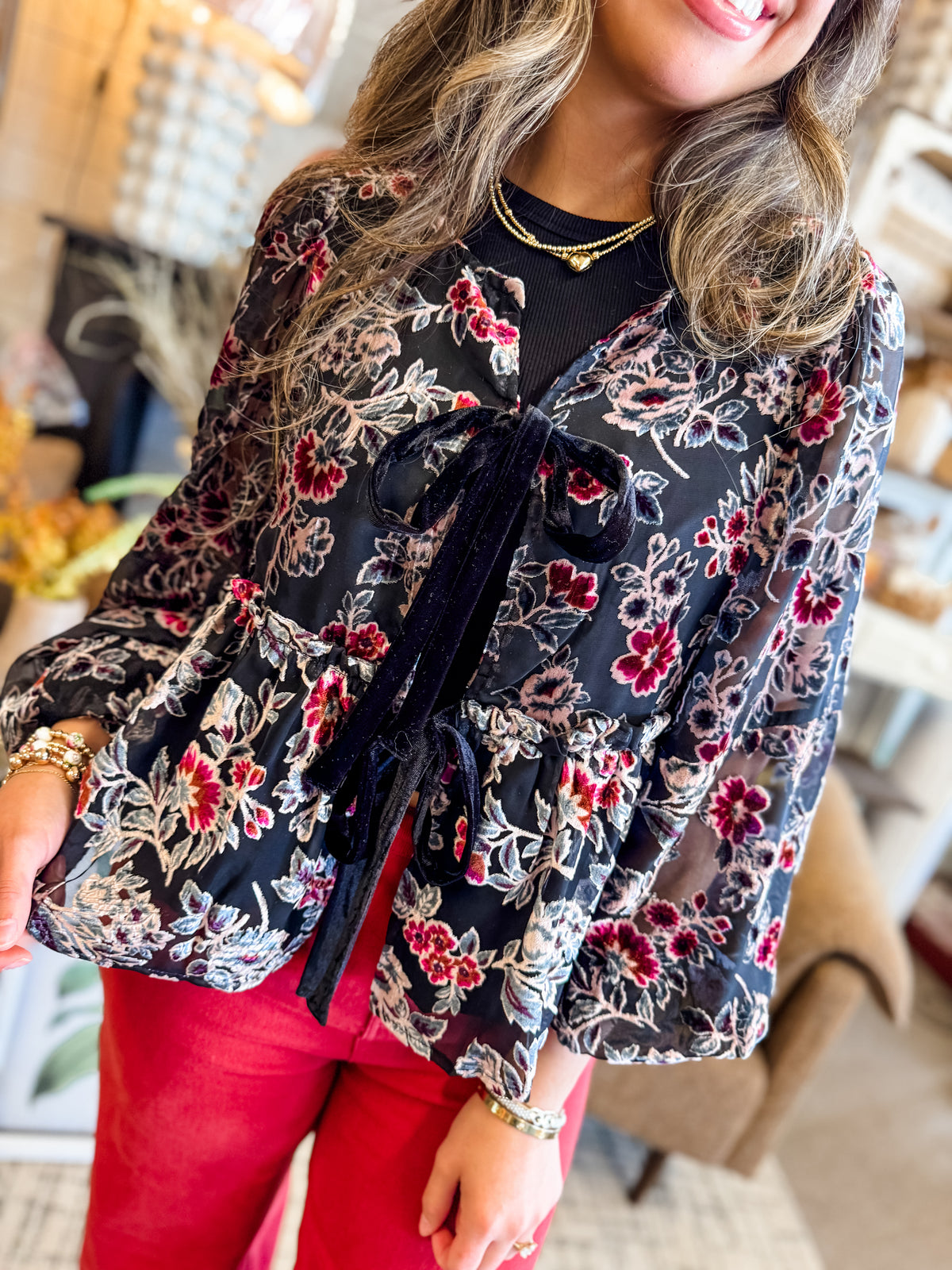 Martini Velvet Bow Top