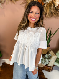 Kelli Lace Short Sleeve Top