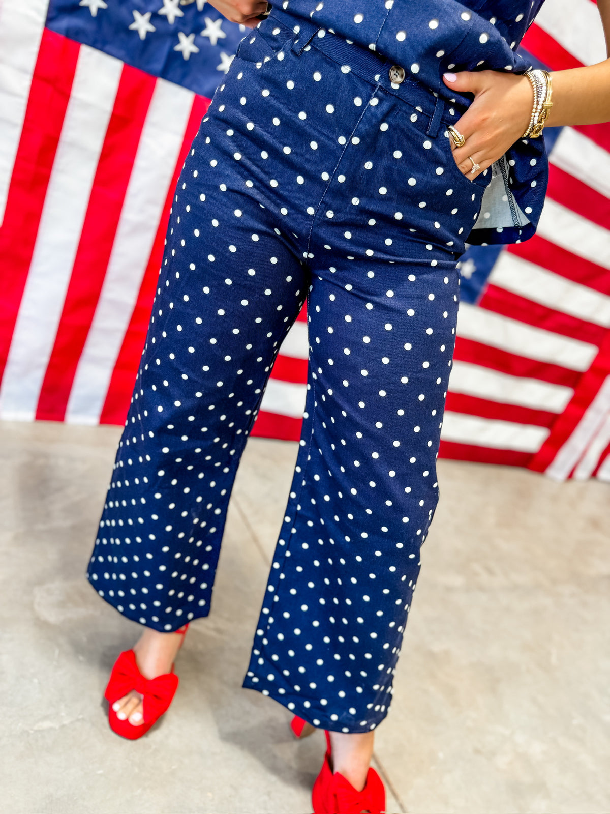 Navy Dot Pants