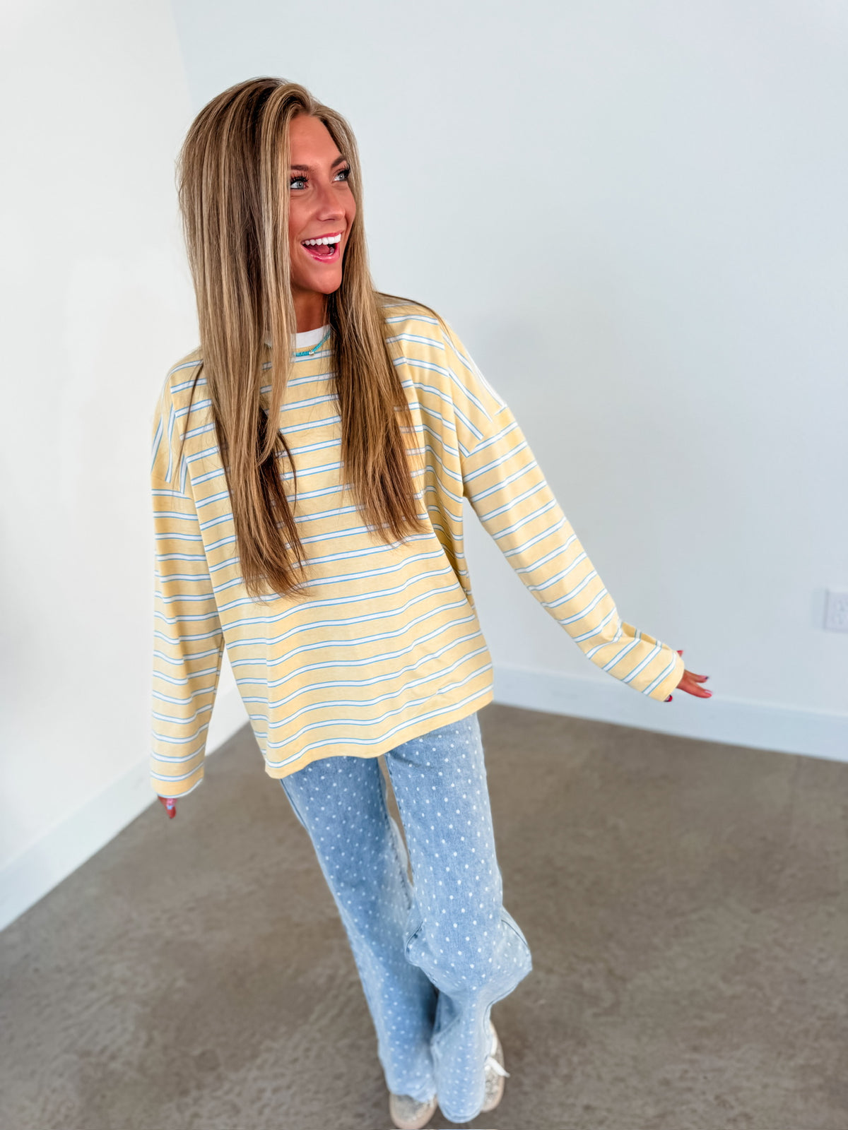 Meg Striped Knit Top
