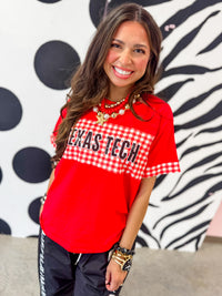 Texas Tech Gingham Color Block T-Shirt