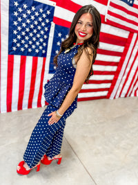 Navy Dot Pants