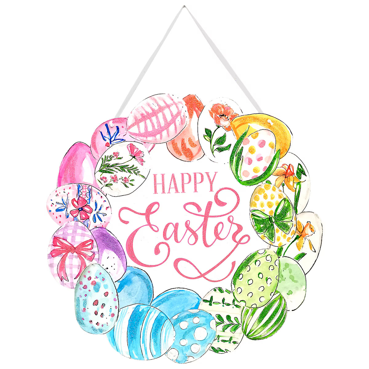 Becks PVC Egg Wreath door hanger
