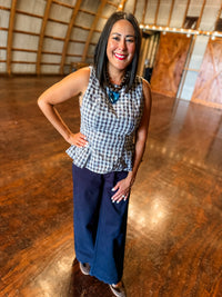 Plaid Peplum Top