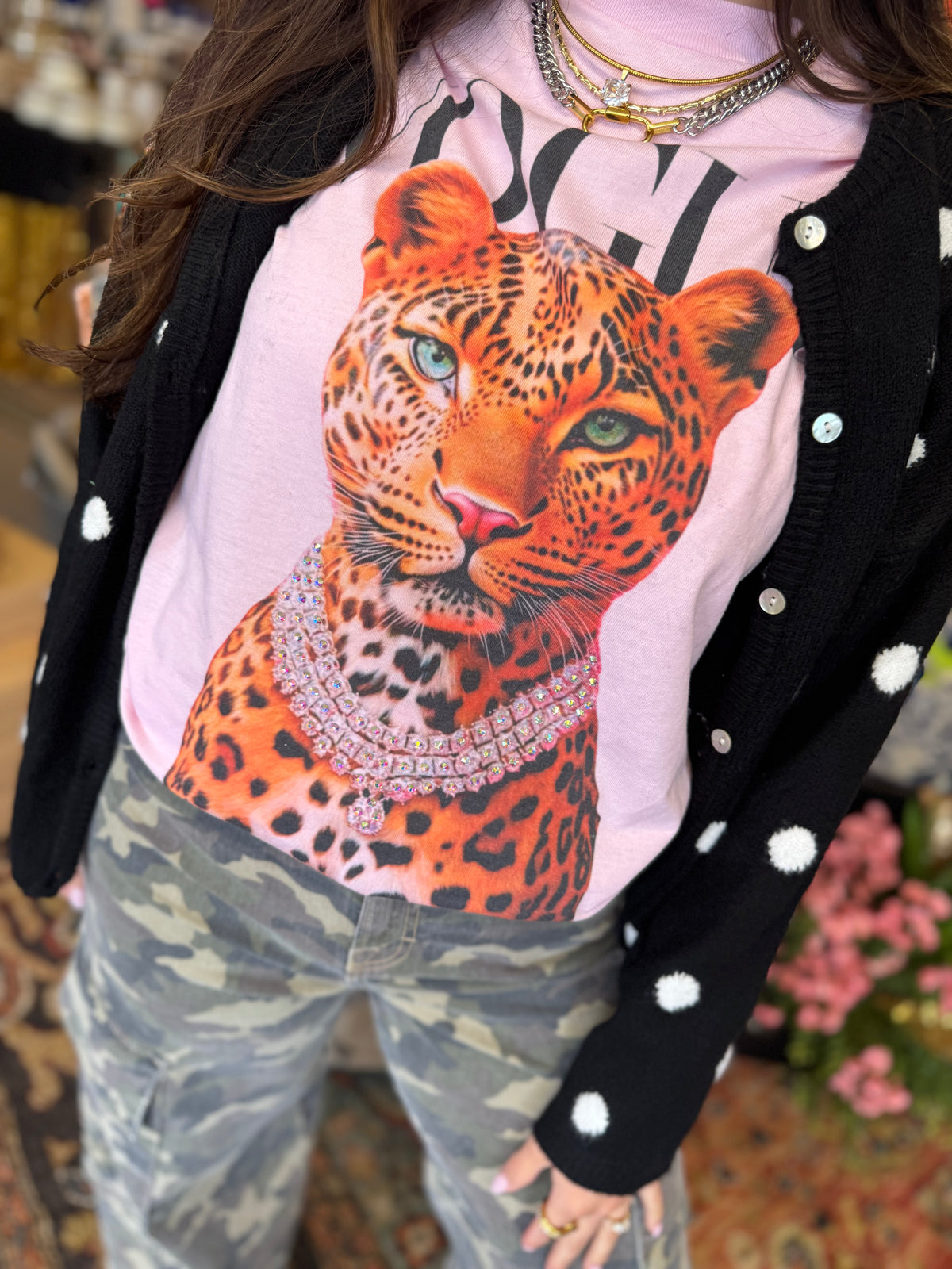 Pink vogue Leopard Tee