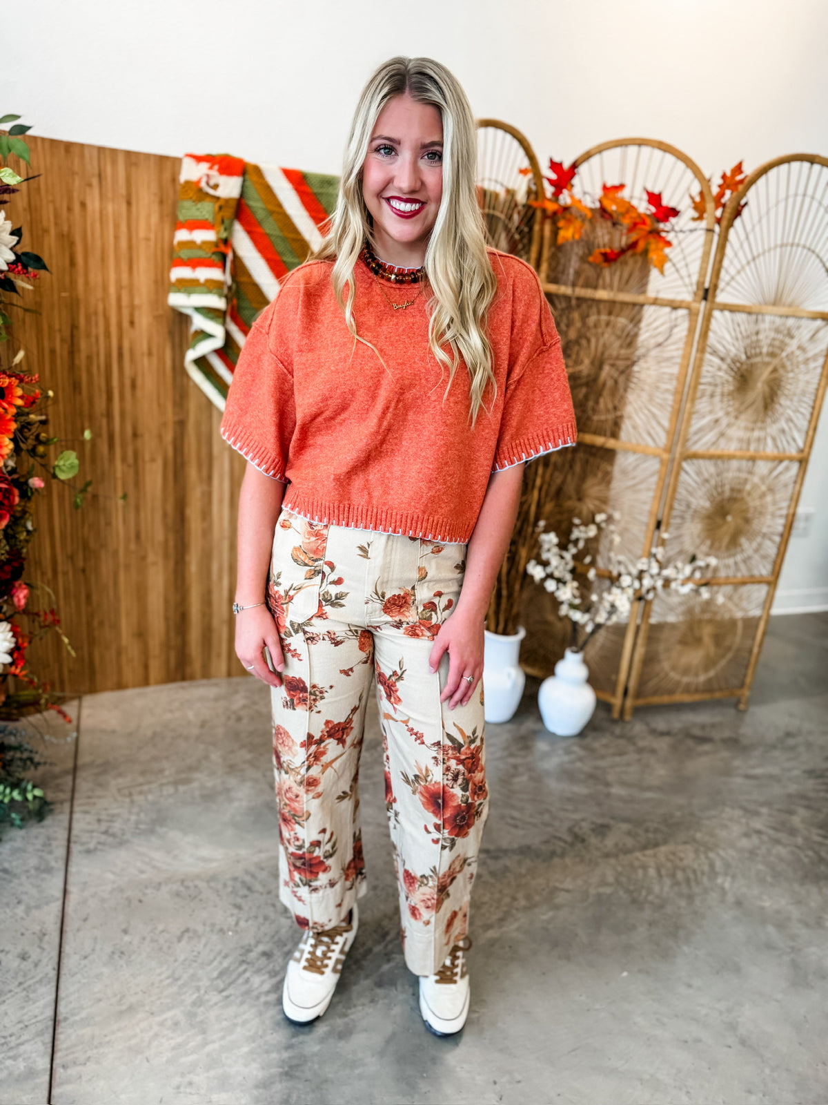 On The Go Fall Orange Top