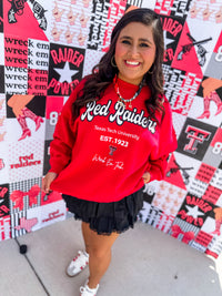 Red Texas Tech Letterman Sweatshirt