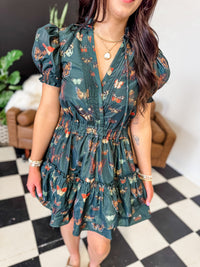 Clementine Elastic Waist Mini Dress- Dragonfly