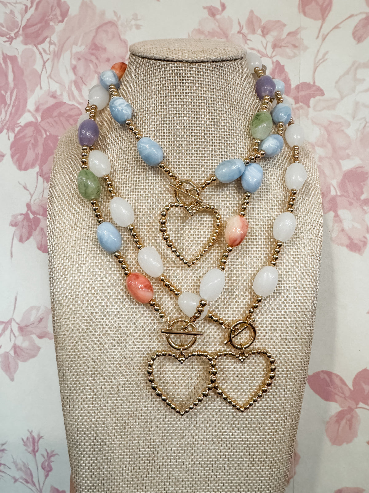 Pastel Open Heart Necklace