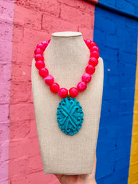 Solid Medallion Beaded Necklace