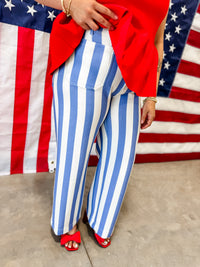 Essential Striped Jeans - BLUE