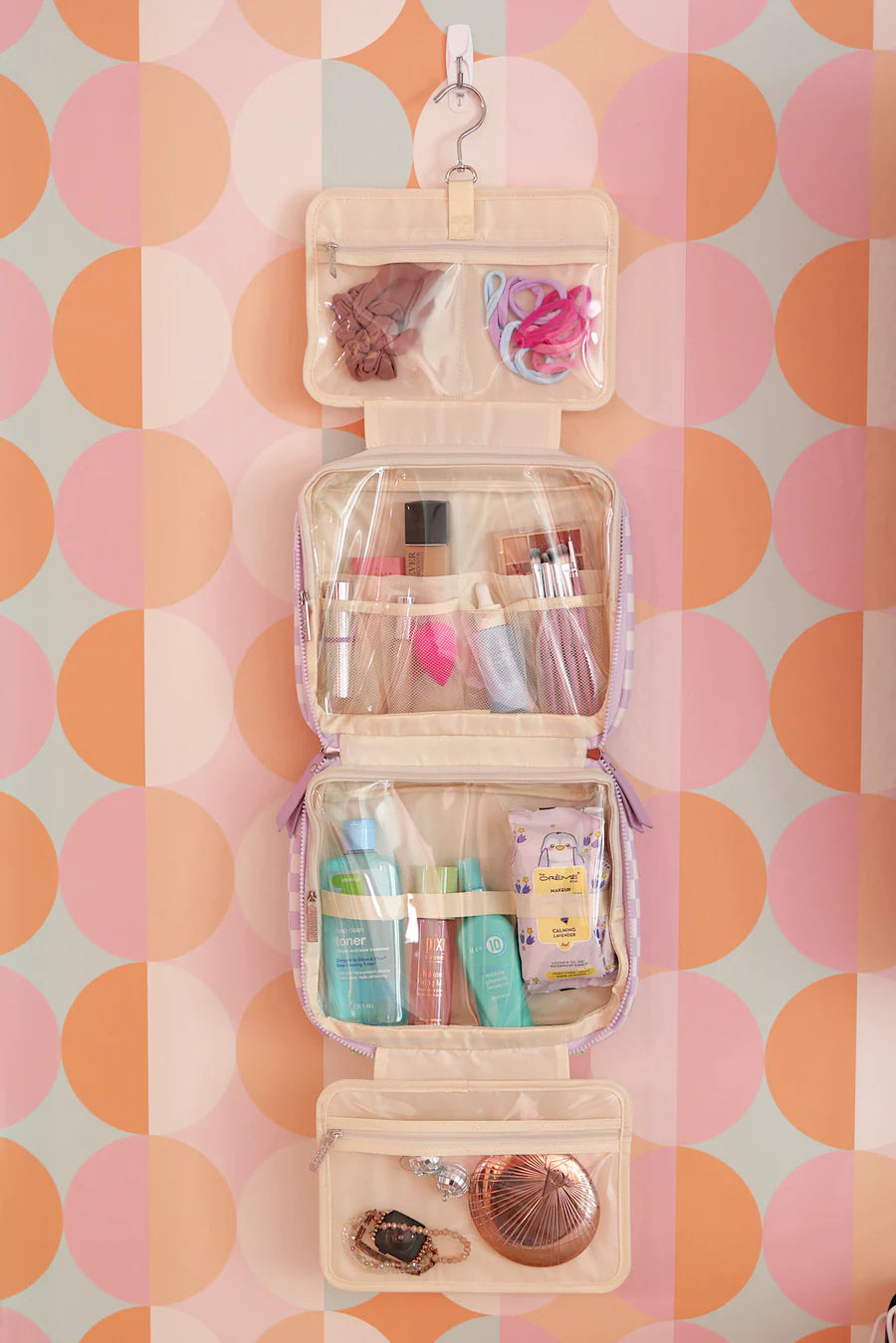 Hanging Organizer - Daydream Checkered (Lime/Lilac/Cream