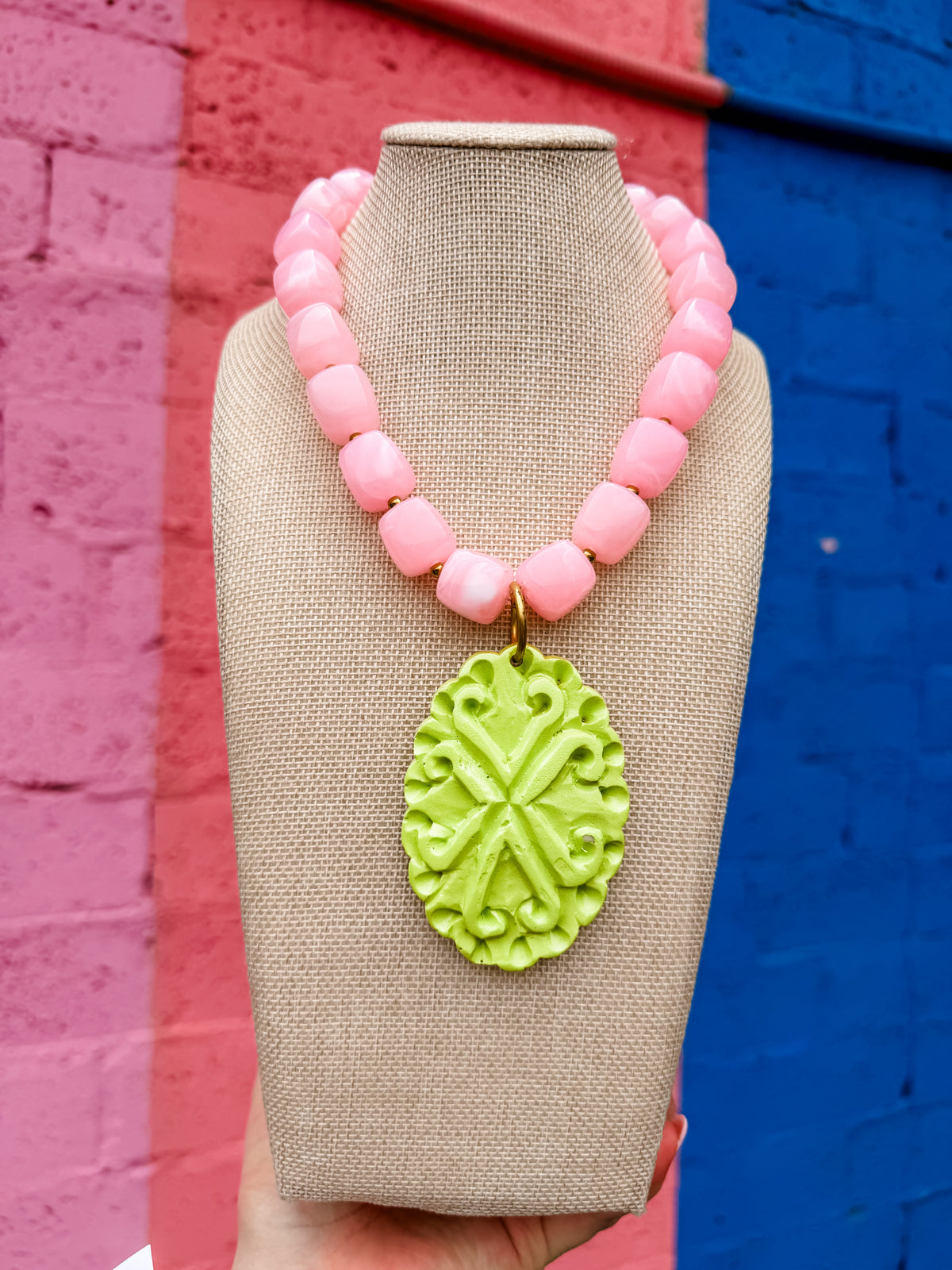 Solid Medallion Beaded Necklace