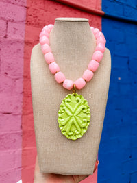 Solid Medallion Beaded Necklace