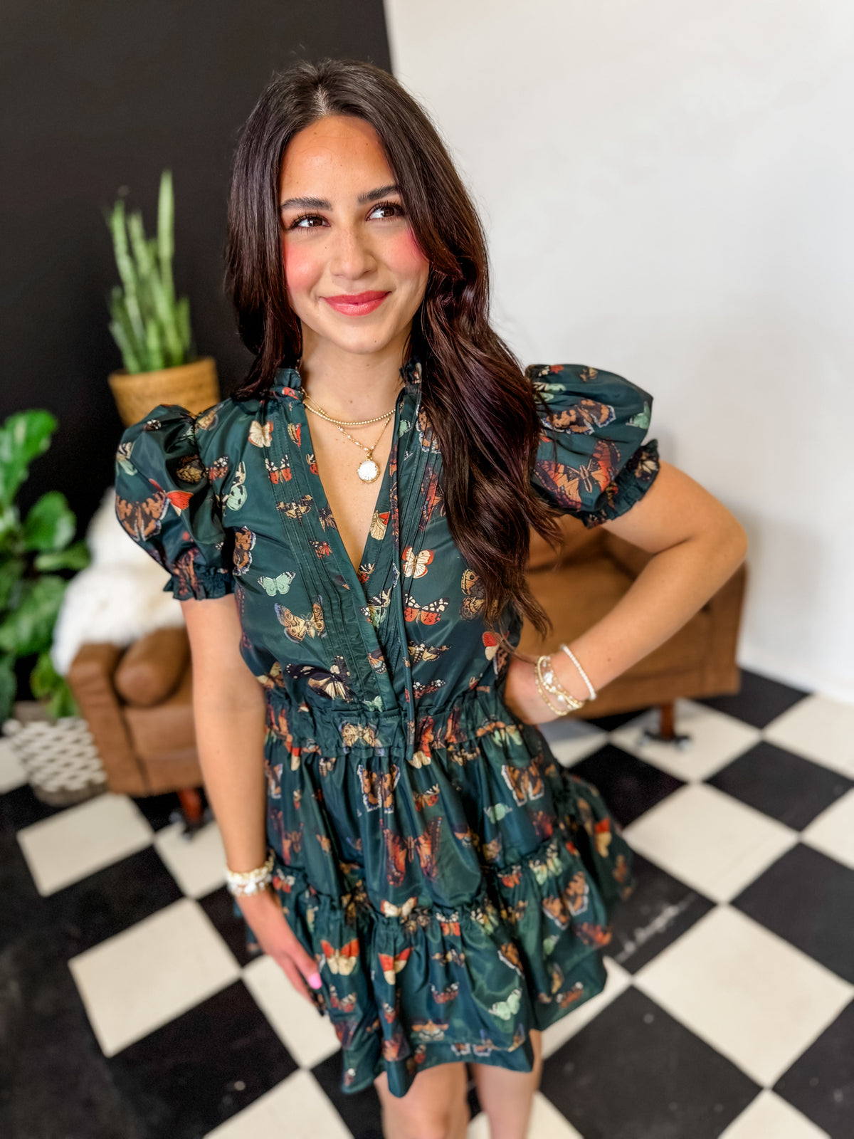 Clementine Elastic Waist Mini Dress- Dragonfly