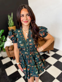 Clementine Elastic Waist Mini Dress- Dragonfly