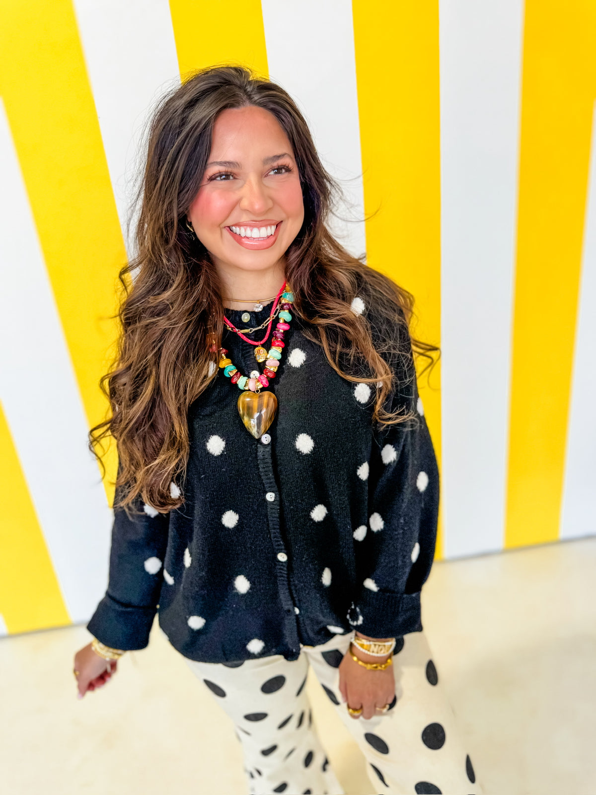 Spotted Happy Cardigan