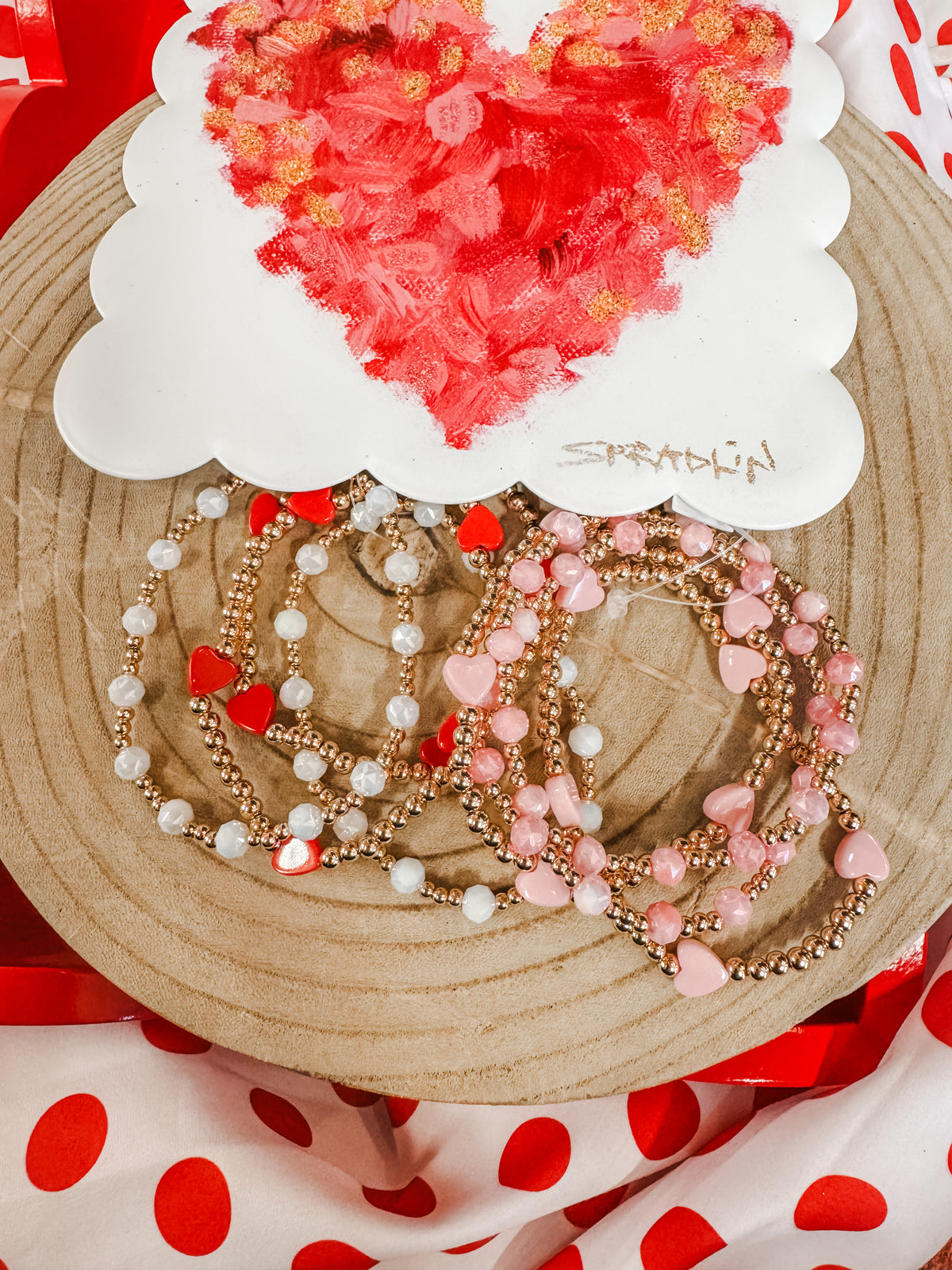 Beaded Heart Sparkle Stack