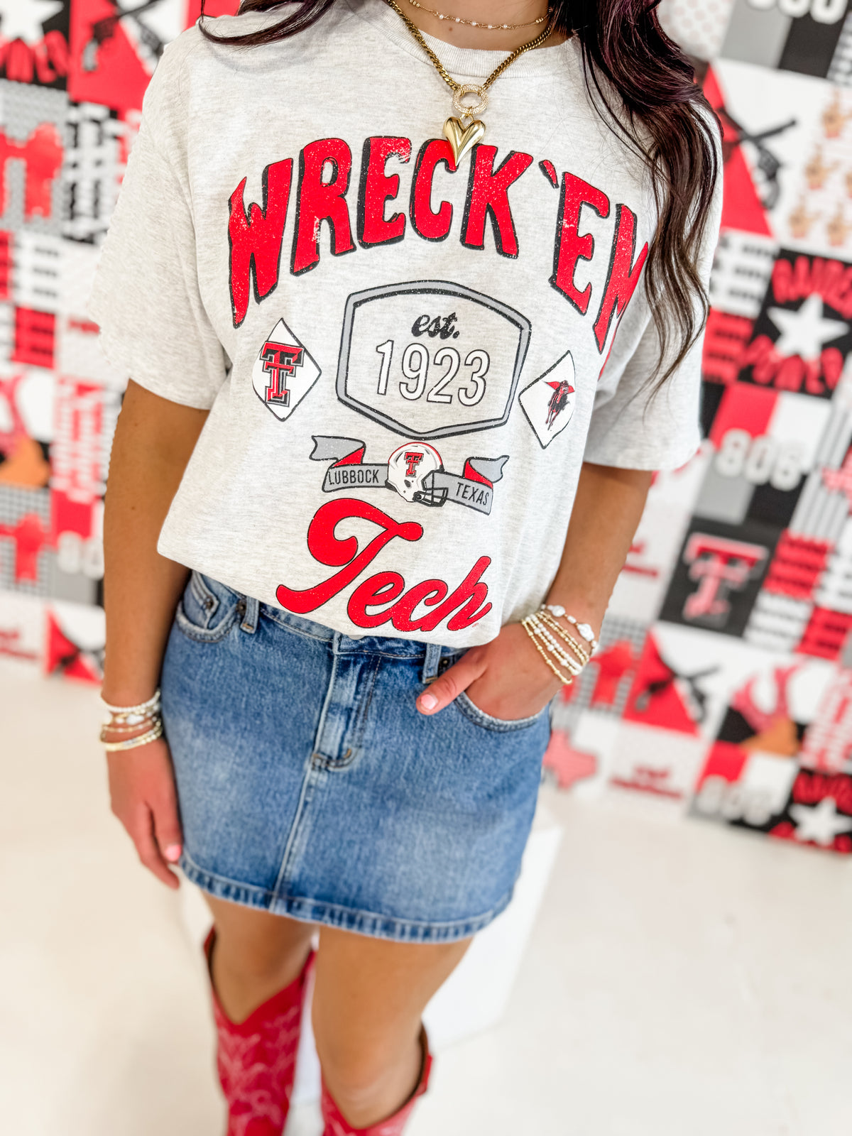 Ash Gray Texas Tech Patches Tee