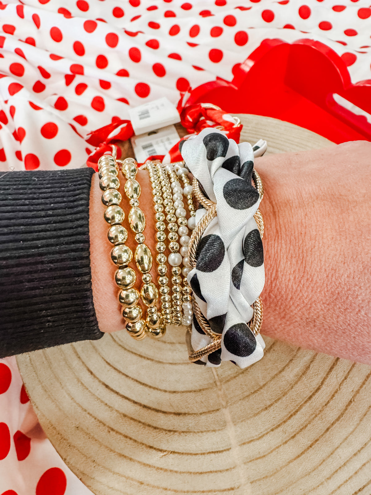 Polka Dot Scarf Bracelet