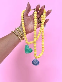 Yellow Stripe Necklace-2 Pendant