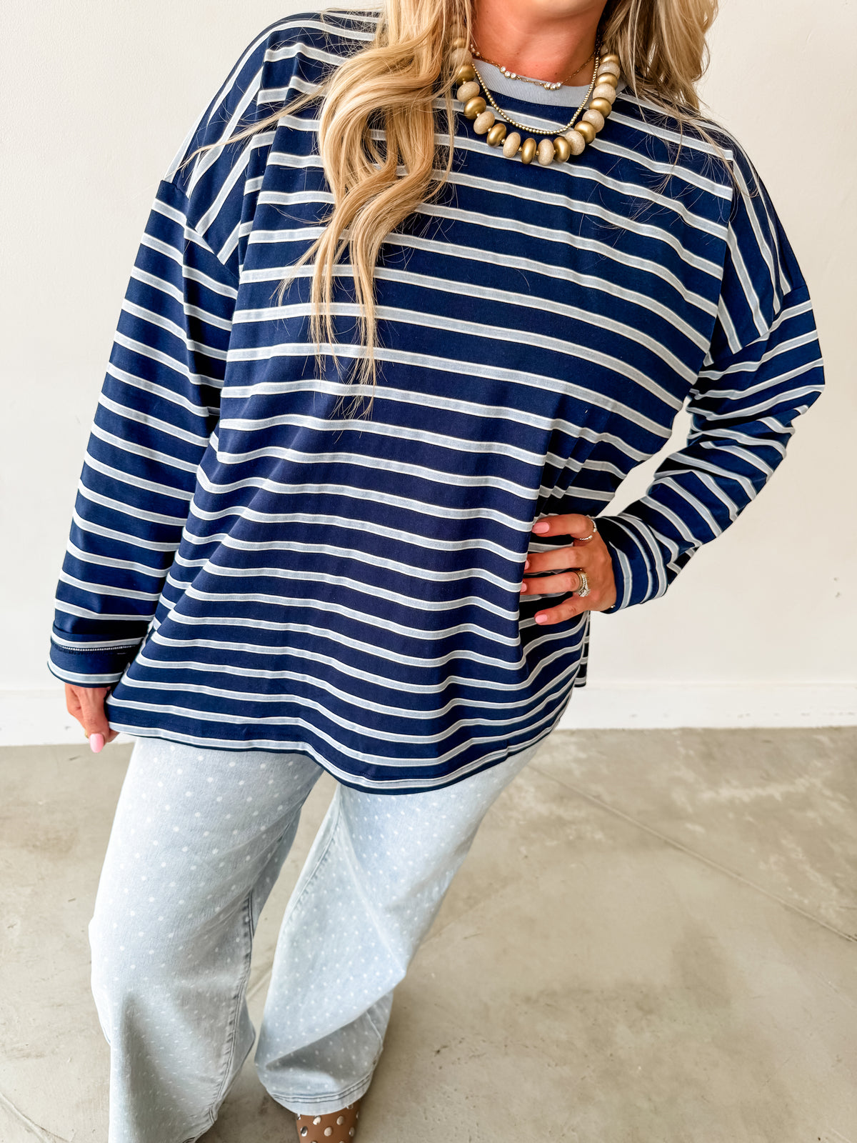 Meg Striped Knit Top