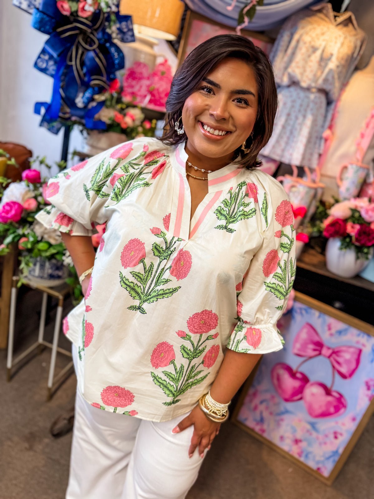 Poplin Puff Top