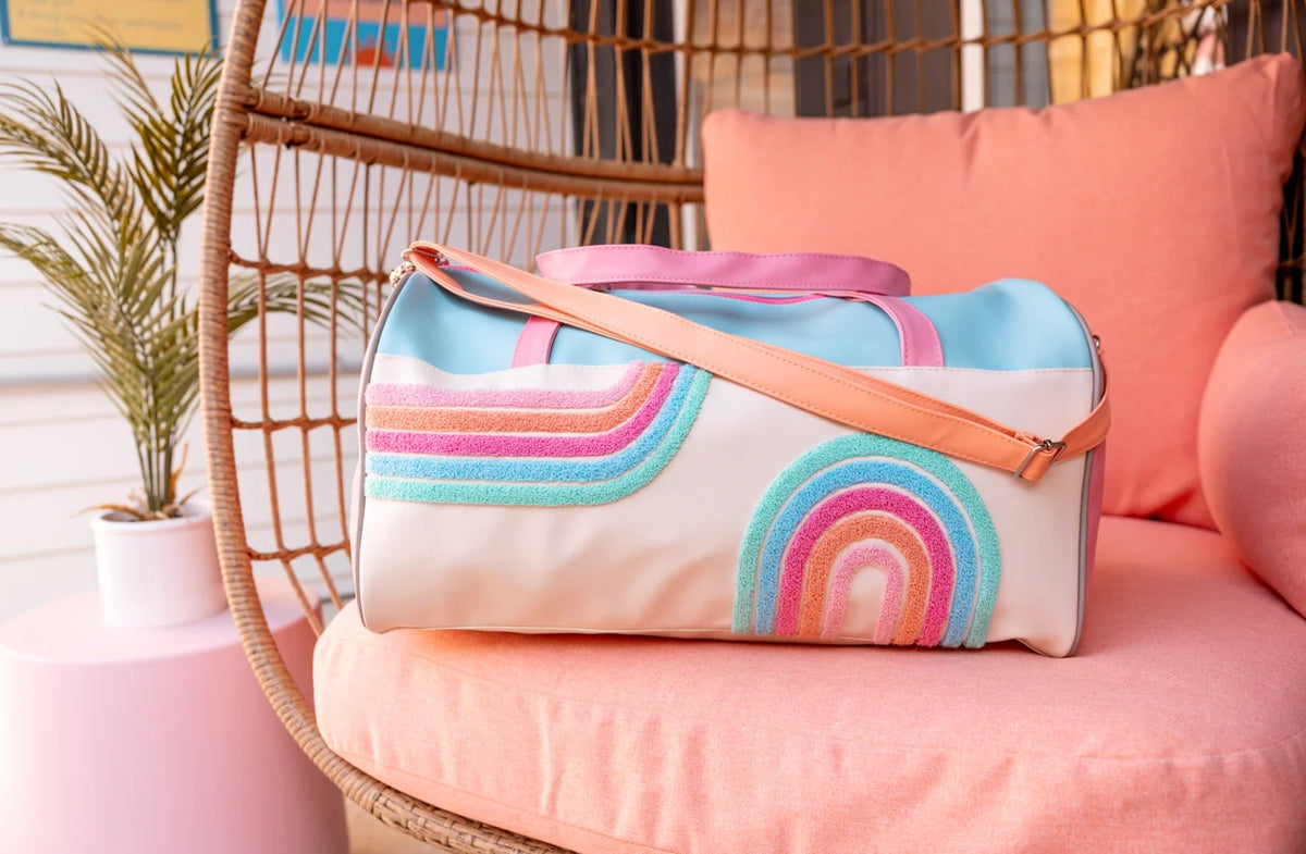 Duffle Bag (Light Blue / Pink) - Double Rainbow