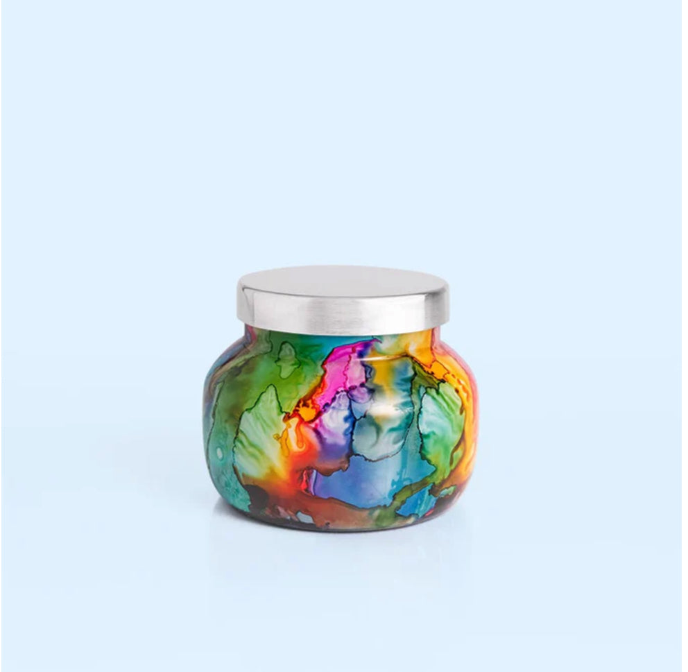 Volcano Rainbow Watercolor Petite Candle