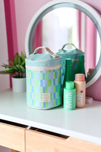 Barrel Toiletry Bag - Watercolor (Blue/Green)