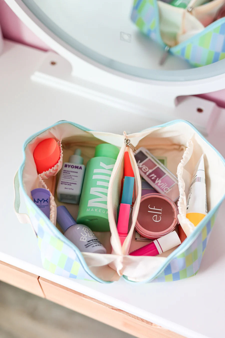 Hold All Cosmetic Bag - Watercolor (Blue/Green)