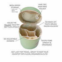 Barrel Toiletry Bag - Lime Checkered (Lime/Cream)