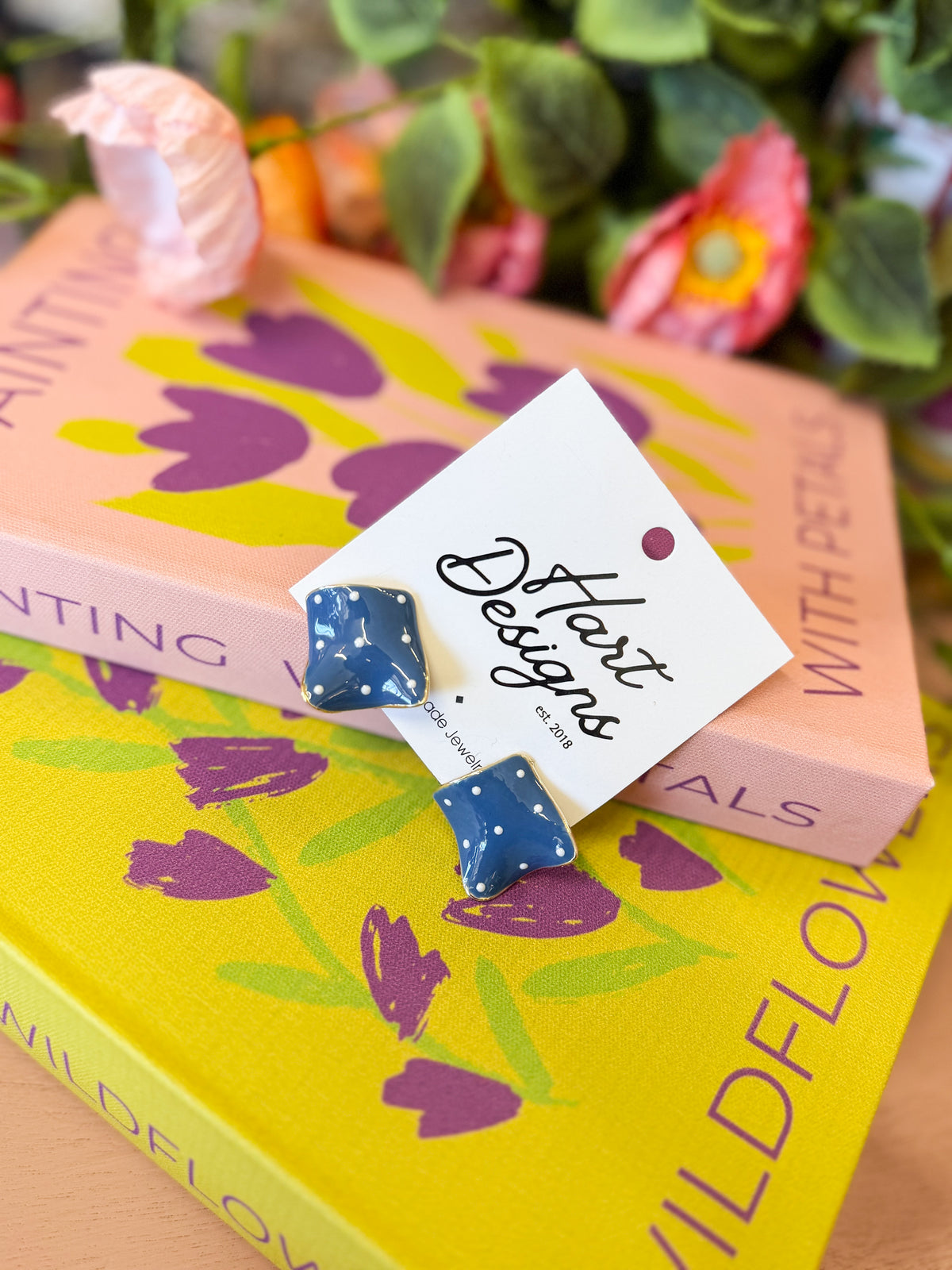 Blue Polka Dot Earrings