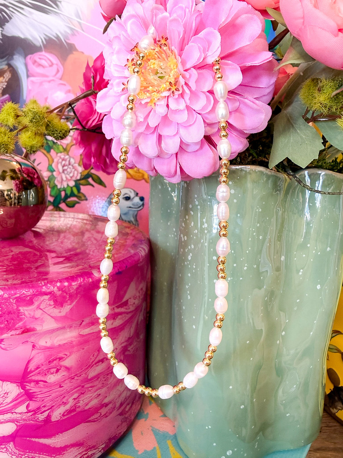 Golden Pearl Necklace