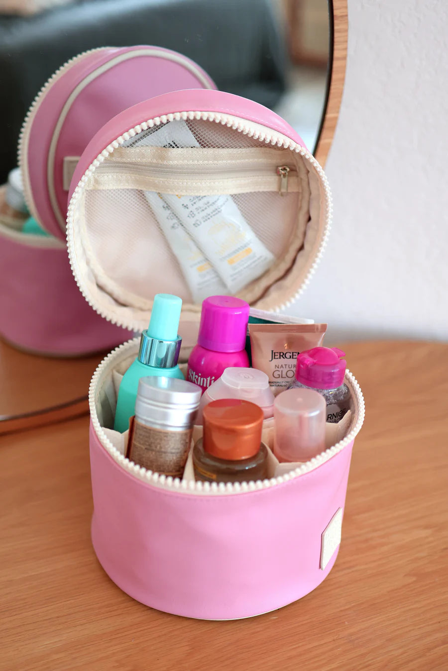 Mini Barrel Toiletry Bag - Pink
