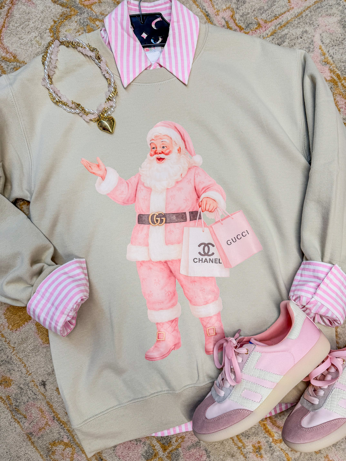Pink Boujee Santa Sweatshirt