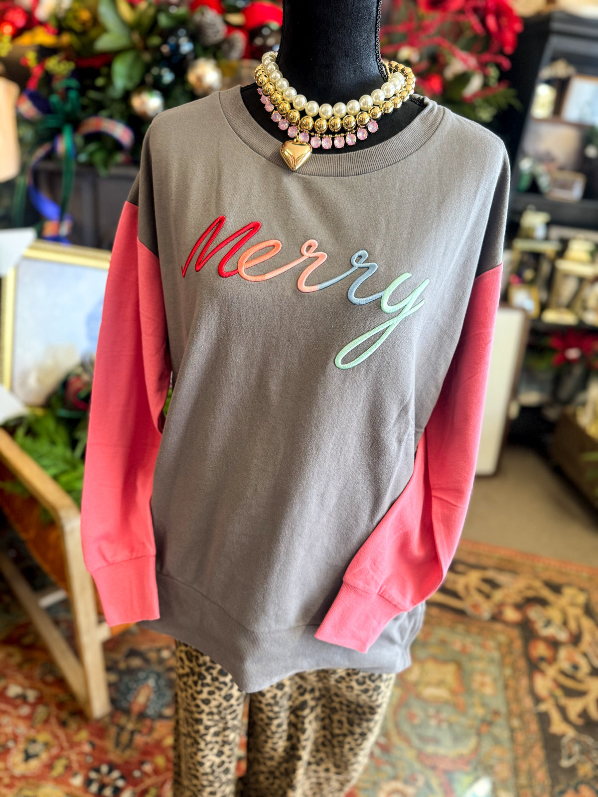 Merry 3D Embroidered Pullover