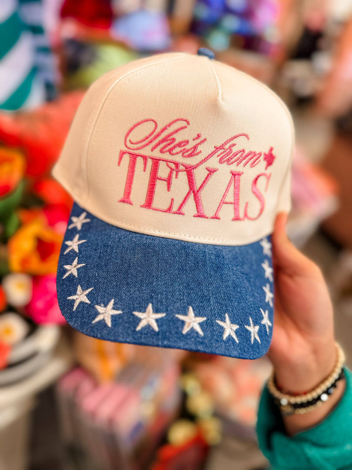 She's From Texas Dark Denim Stars Hat