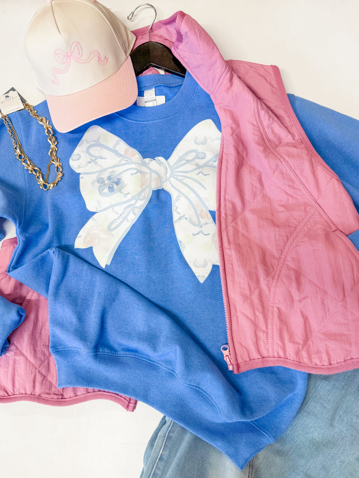 Blue Bow Sweatshirt