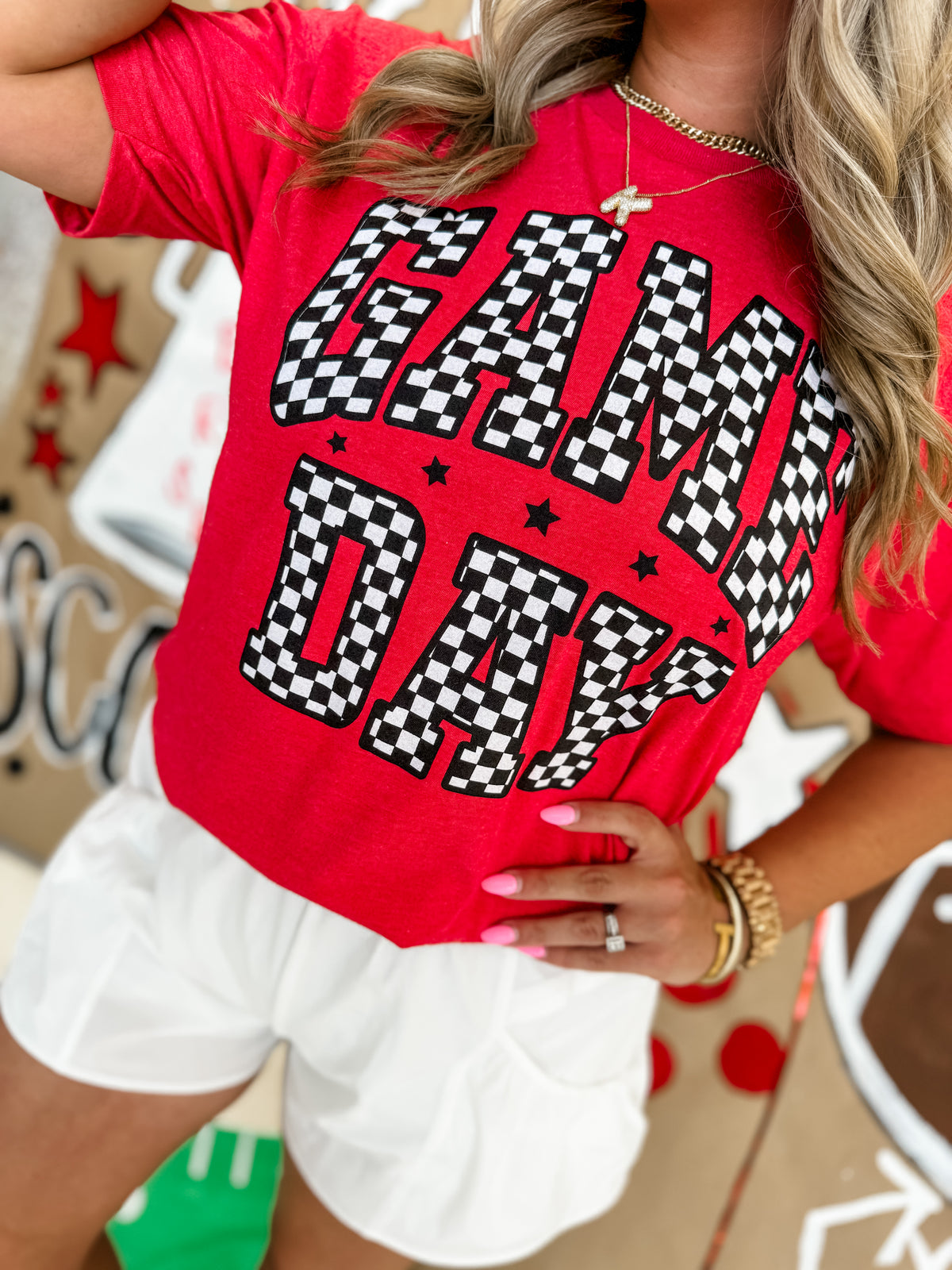 Checkered Gameday Tee - 3 Colors