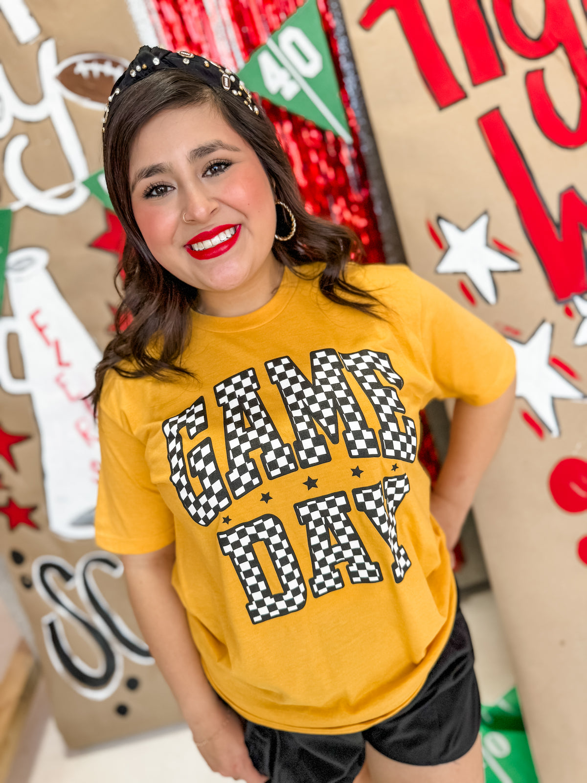 Checkered Gameday Tee - 3 Colors