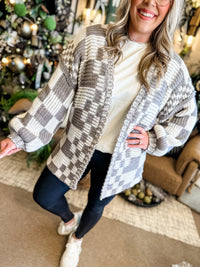 Warm Embrace Checkered Cardigan