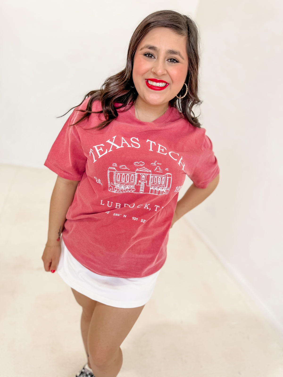 Texas Tech Stadium Coordinates RED Tee- Licensed Apparel By Livy Lu Designs