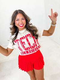 Texas Tech Preppy Plaid Ivory Tee - Licensed Apparel By Livy Lu Designs